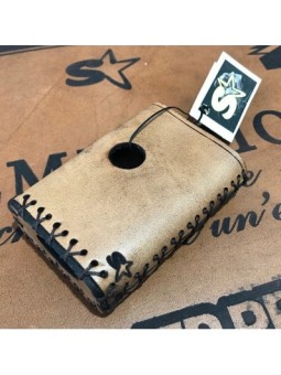Billet Box COVER IN LEATHER by Cover for Vapers - AGED LOGO