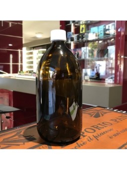 FLACONE IN VETRO SCURO AMBRATO 1 litro con tappo autosigillo