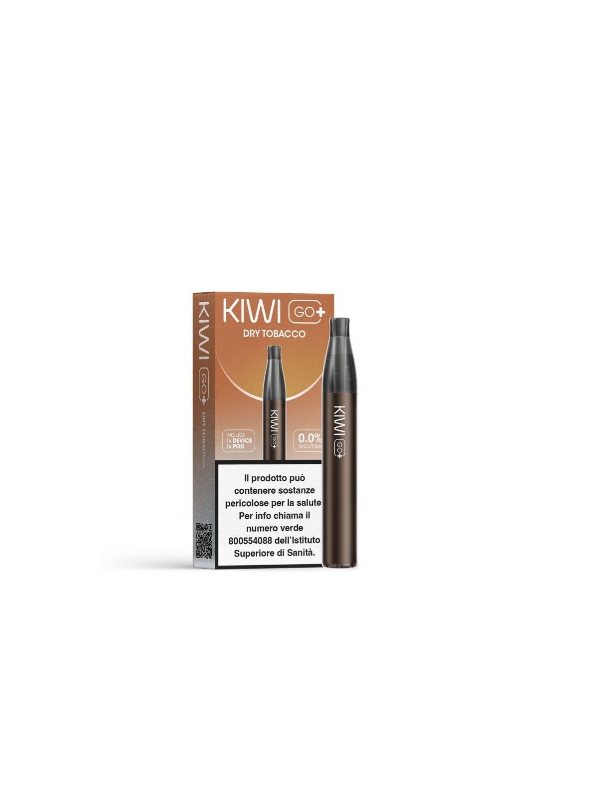 Kiwi Vapor - KIWI GO+ STARTER KIT 500mAh  CON POD PRECARICATA 0mg/ml - Dry Tobacco