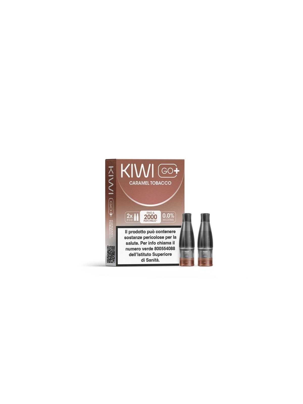 Kiwi Vapor - POD PRECARICATE per Kiwi Go+ 0mg/ml - Caramel Tobacco - 2 PEZZI