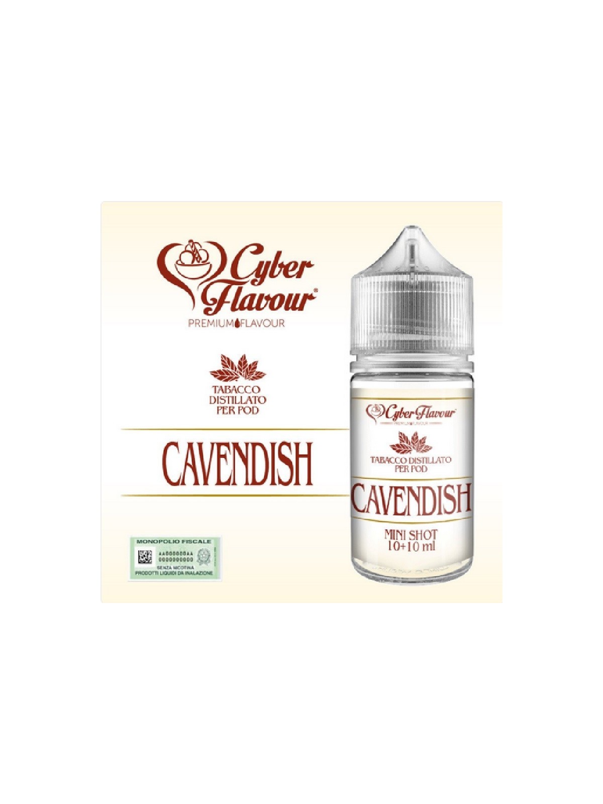 MINI SHOT - Cyber Flavour - Tabacco Distillato per Pod - CAVENDISH - aroma 10+10 in flacone da 30ml