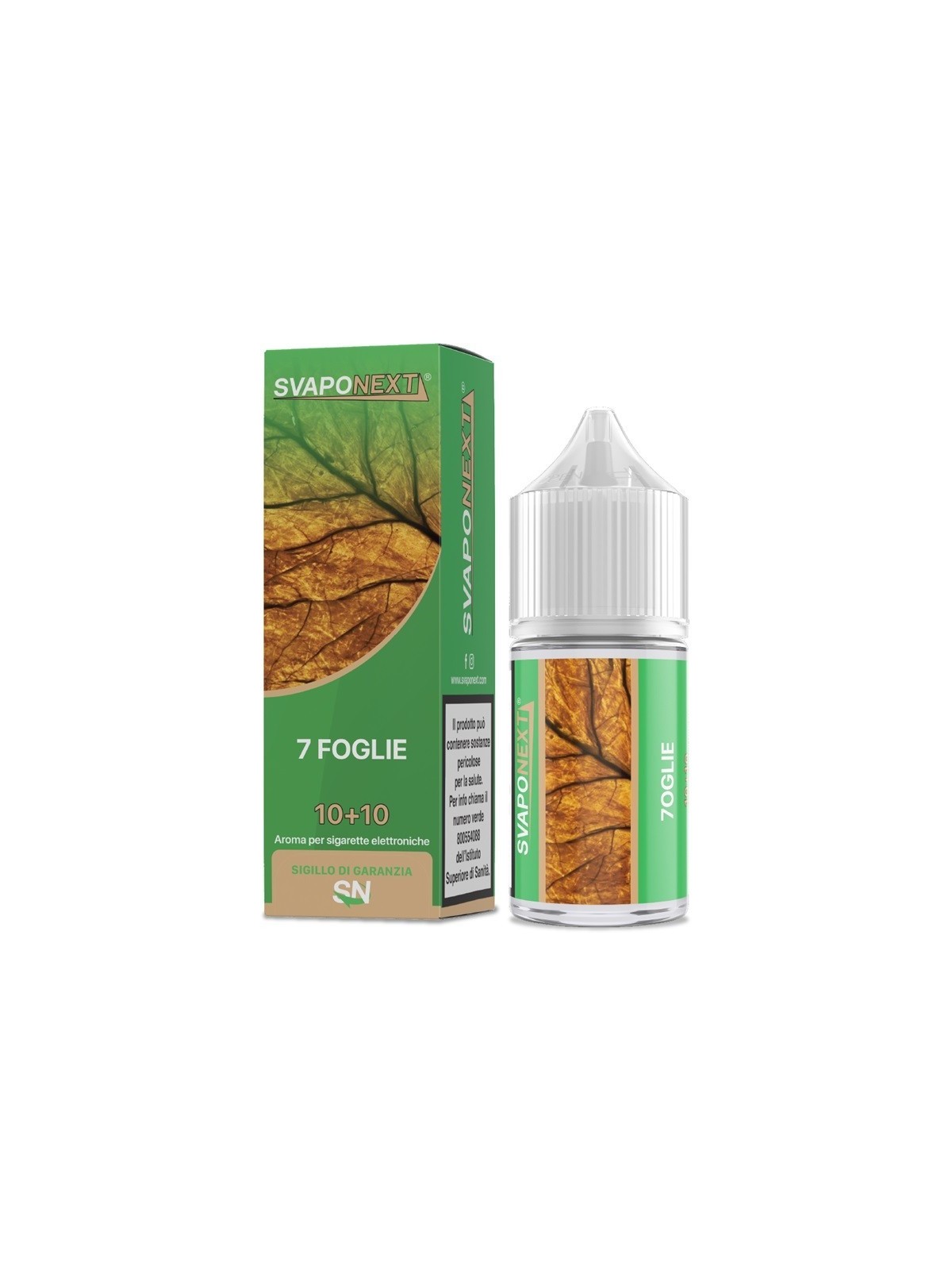 MINI SHOT - SvapoNext - Starter Flavour - 7 FOGLIE - aroma 10+10 in flacone da 30ml