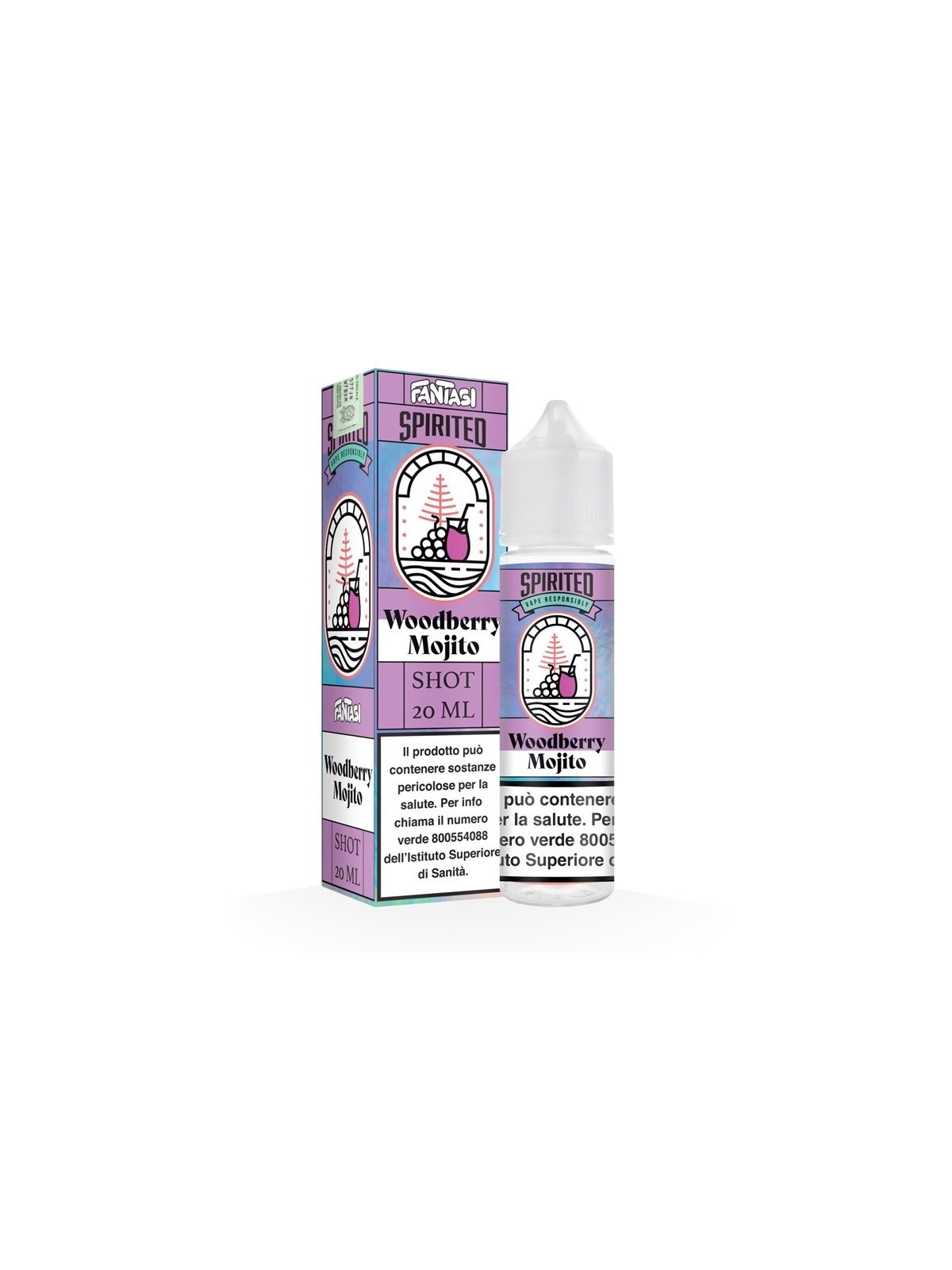 SHOT - Fantasi - Spirited - WOODBERRY MOJITO - aroma 20+40 in flacone da 60ml